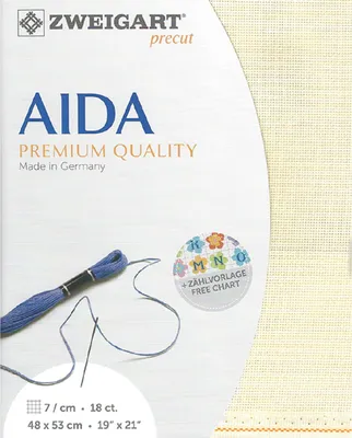 Produktbild von AIDA Zweigart Vorschnitt 18 ct. Fein-Aida 3793 Farbe 264 hellbeige, Kreuzstichstoff 48x53cm