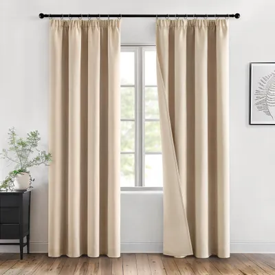 Verdunkelungsvorhänge 2er-Set 245x200 cm Beige