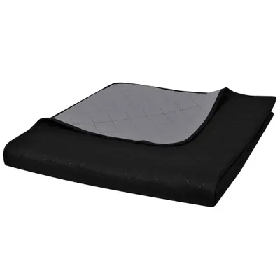 Image de VIDAXL BEDSPREAD DOPF -SANDEL 170x210 cm Schwarz grau