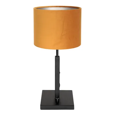 Image de Steinhauer - lampe de table - Stang - noir - métal velours tissu - Ø 20cm - E27 - 8164ZW