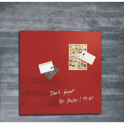 Produktbild von SIGEL GL114 Glas-Magnettafel / Magnetboard Artverum, 48x48 cm, rot