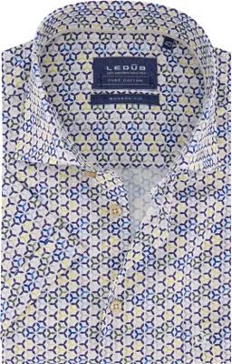Produktbild von Ledub Modern Fit Hemd blaues Muster
