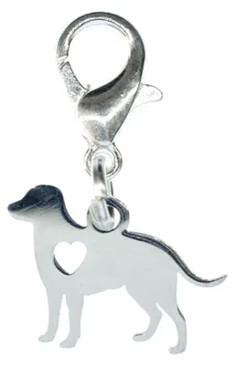 Produktbild von Golden Retriever Hund mit Herz Charm Miniblings Anhänger Bettelarmband silber