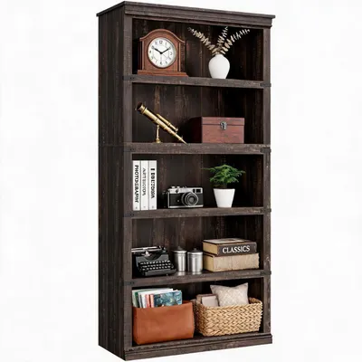 Produktbild von Bücherregal Landhausstil 5 Ebenen Dunkle Eiche 80x32x171,2 cm