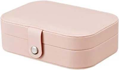 Produktbild von Schmuckbox aus Kunstleder, Organizer für Ohrringe, Ketten, Ringe, Armbänder, reisegeeignet