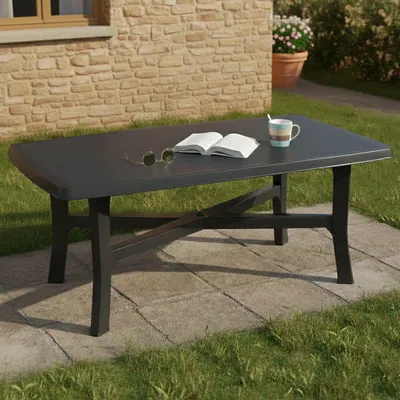 Produktbild von Rasura - Gartentisch, 180x100x72 cm Anthrazit Schwarz, 6 Plätze  Italy