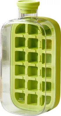 Produktbild von Eiswürfelschale mit Deckelbehälter, effiziente Eisherstellungsform für den Gefrierschrank, leicht zu lösen, berührungsloses Ausgießen, Eiswürfelbereiter für Getränke, Kaffee, Cocktails