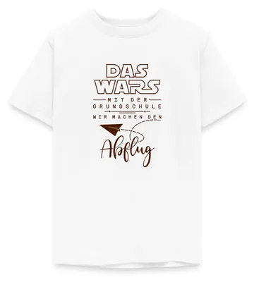 Produktbild von Spreadshirt Grundschule Abflug Schulwechsel Lustig 2026 Teenager T-Shirt, 134/146 (9-11 Jahre), Weiß