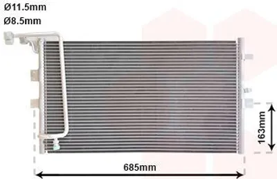 Immagine prodotto di VAN WEZEL 47005039 Condensatore climatizzatore Condensatore climatizzatore per SAAB 9-5 station wagon (YS3E)