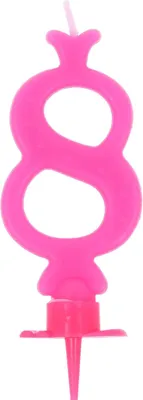 Immagine prodotto di Candeline per torta di compleanno, rosa, numero 8