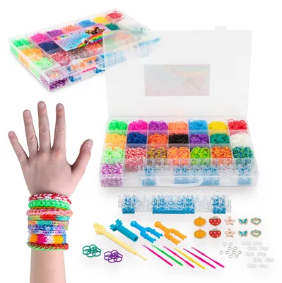 Produktbild von Joya Kreativ Loom Bänder Set 6000 Teile – Starter-Set zum Armbänder Knüpfen mit Loom, Charms & Zubehör