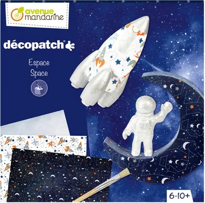 Obrázok produktu pre Súprava vesmírnych plavidiel - papierové figúrky s dekupážou, od 6 rokov