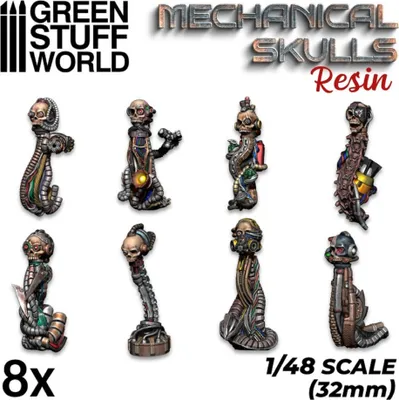 Produktbild von Green Stuff World - Mechanische Schädel, 8 Stück