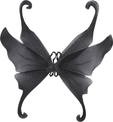A black butterfly-shaped accessory.