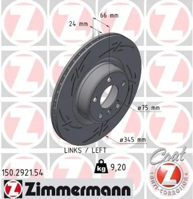 Immagine prodotto di Disco freno ZIMMERMANN 150.2921.54 per BMW 1 Hatchback (F20) 3 Touring (F31)