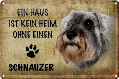 Produktbild von Blechschild Spruch 30x20cm Schnauzer Hund ohne kein Heim