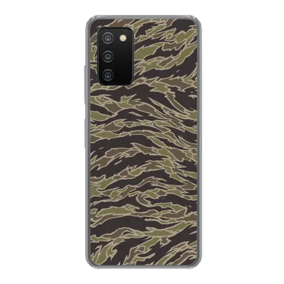 Produktbild von MuchoWow® Handyhülle Schutzhülle Hülle für Samsung Galaxy A03s Camouflage-Muster mit Streifen Silikon Softcase Handy Hülle - Schutz