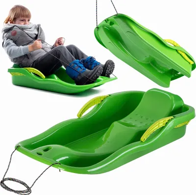 Immagine prodotto di Slitta in plastica KADAX, bob da neve 85x40x18cm, scivolo da neve con freni