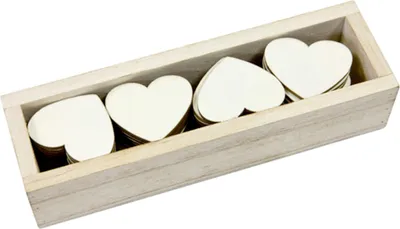 Produktbild von 48 Holzherzen Streudeko Box 4 cm - Einheitsgröße
