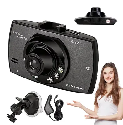 Image de Caméra de tableau de bord - Caméra pour voiture - Full HD 1080p - Grand angle 170° - Écran de 6,1 cm - Enregistrement en boucle - Capteur G