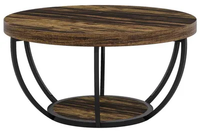 Obrázek produktu pro Konferenční stolek HOGA-NY166, 80 × 80 × 45 cm, černo/hnědý