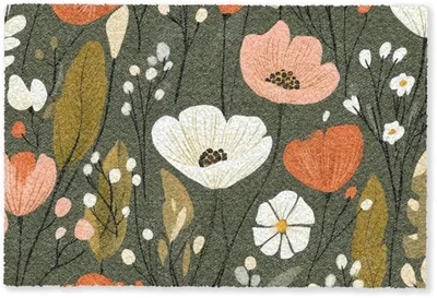 Produktbild von Unyqoos dekorative® rutschfeste Fußmatte mit Blumenmuster für den Innenbereich