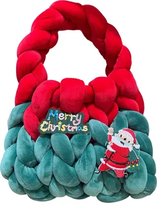 Produktbild von Handgewebte Tragetaschen für Damen, grob gestrickte Schultertasche aus Garn, handgefertigt geflochten