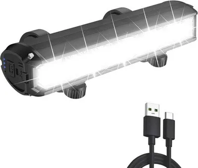 Productafbeelding van LED fietslamp 1800 lumen - Fietslamp met powerbank - Waterdichte fietslamp voor mountainbikes en racefietsen - Oplaadbaar via USB - 1800 lumen lichtsterkte