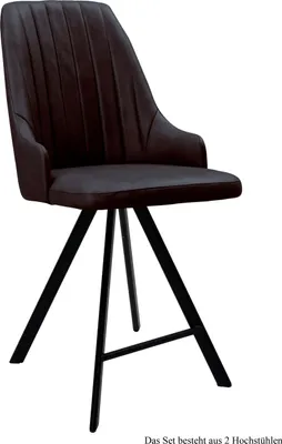 Produktbild von Thekenstuhl (2er-Set) Demeter 52x108x60 Schwarz/Espresso