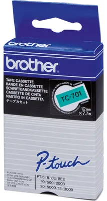 Produktbild von Brother TC-701, Schwarz auf grün, TC, Schwarz, Japan, 5 Jahr(e), Brother
