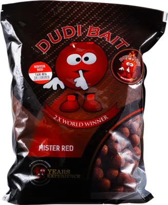 Obrázek produktu pro Dudi Bait Mister Red Super Hot Solubile Fast Working 24mm 1kg návnadové kuličky