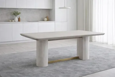 Image de Table rectangulaire design, table en bois exclusive, table de cuisine