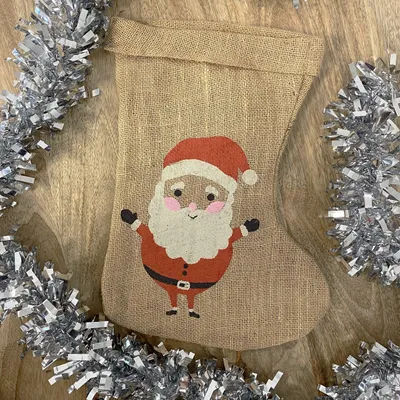 Image de folia Sac en jute "Botte de Noël" (l)200 x (h)330 mm