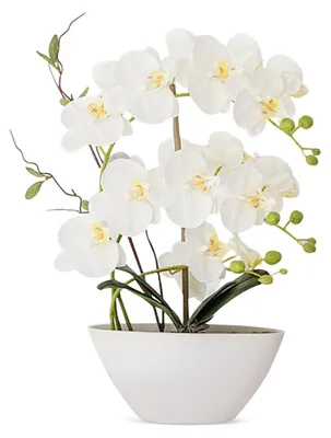 Image de Orchidées artificielles de 45 cm, idéales pour la décoration intérieure et les vases