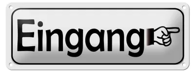 Produktbild von Blechschild Eingang rechts 27x10cm Pfeilwegweiser Dekoration