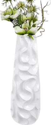 Produktbild von Deko Bodenvase WELLE H. 57cm D. 19cm weiß konisch rund Keramik Formano