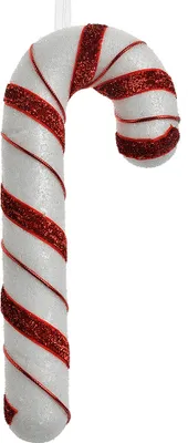 Produktbild von Clayre & Eef Weihnachtsanhänger Zuckerstange 20 cm Weiß Rot Kunststoff