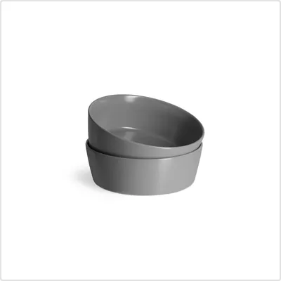 Produktbild von SPRINGLANE Suppenteller 2er-Set, Sweet Scandi, Anthrazitfarbiges Geschirrservice aus New Bone Keramik, skandinavisches Design, matt