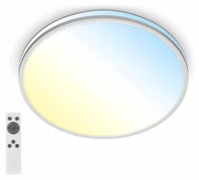 Immagine prodotto di Briloner Pulup, lampada da soffitto a LED, dimmerabile, telecomando, cromo opaco