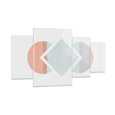 Produktbild von Bilder auf glas - 4 Teile - Stück Geometrisch Diamant - 160x90cm - Glasbilder - Wandbilder - Bilder - zum Aufhängen bereit - Wanddekoration aus Glas - Glas Bilder - Wandbild auf Glas - GDL160x90-4690