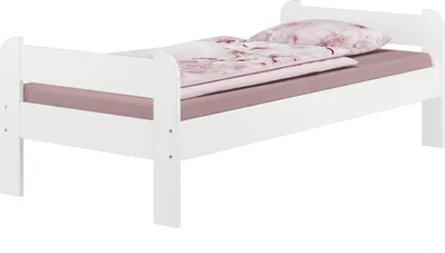 Produktbild von Einzelbett 90x200 Kiefer Echtholz waschweiß mit wählbarem Zubehör V-60.39-09Wohne Zubehör