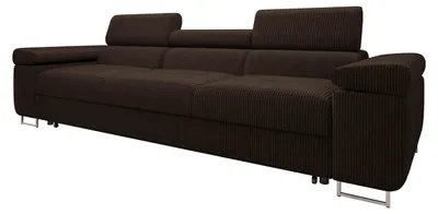 Produktbild von MIRJAN24 Schlafsofa Torezio 3 Bis Cord, Couch mit Einstellbare Kopfstützen, 3-Sitzer mit Schlaffunktion, Wohnzimmer, 263x102x70-90 cm (Farbe: Poso 06)