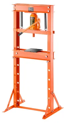 Produktbild von VEVOR Hydraulik, 12 Ton H-Rahmen Boden, Stanzplatten, verstellbare Arbeitstischhöhe zum Biegen oder Richten von Metall, Garagen oder Heimwerkstätten Presse, Orange, 20 T