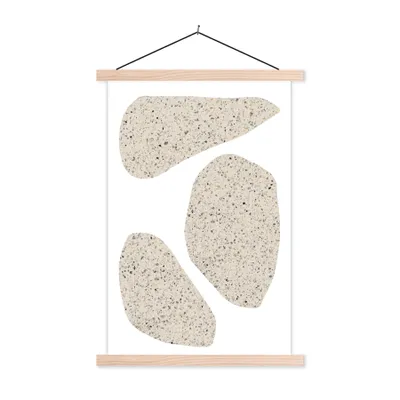 Produktbild von MuchoWow® Textilposter Steine - Abstrakt - Design 60x90 cm mit holzfarbenen Rahmen - Textil