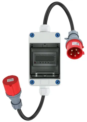Obrázok produktu pre Peviasot Mobilný digitálny merač spotreby energie pre elektromobil, 32A, 400V, typ CEE 5P, medzinásobne kompatibilný, stupeň krytia IP66