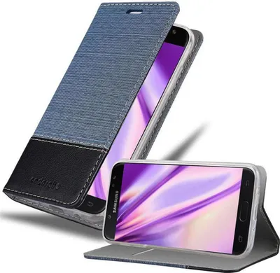 Image de Cadorabo Housse pour Samsung Galaxy J7 2017 Housse en bleu Housse pour portable Etui Book Case Cover