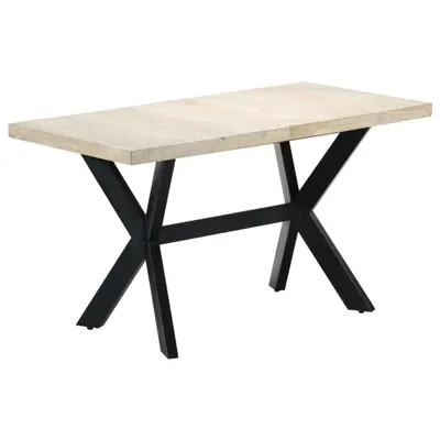 Zdjęcie produktu dla Stół jadalniany, 140 x 70 x 75 cm, lite, bielone drewno mango