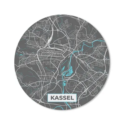 Produktbild von MuchoWow® Mauspad Mousepad Karte - Kassel - Blau - Stadtplan - Deutschland 40x40 cm - Mousepads - Maus Mat - Pad - Mausunterlage - Schreibtisch Accessoires