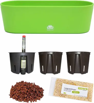 Produktbild von Set7 7 teilig Kunststoff Flori Pflanzschale apfelgrün für Hydrokultur L 36.0 cm B 13.5 cm H 11.0 cm