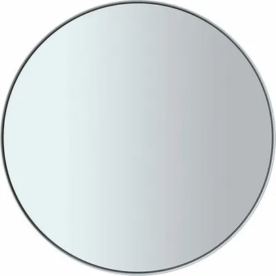 Produktbild von Blomus Wandspiegel Rim, Badezimmerspiegel, Dekospiegel, Stahl pulverbschichtet, farbiges Glas, White, 50 cm, 66162